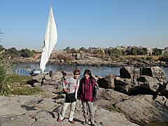 Felucca sailing across the First Cataract